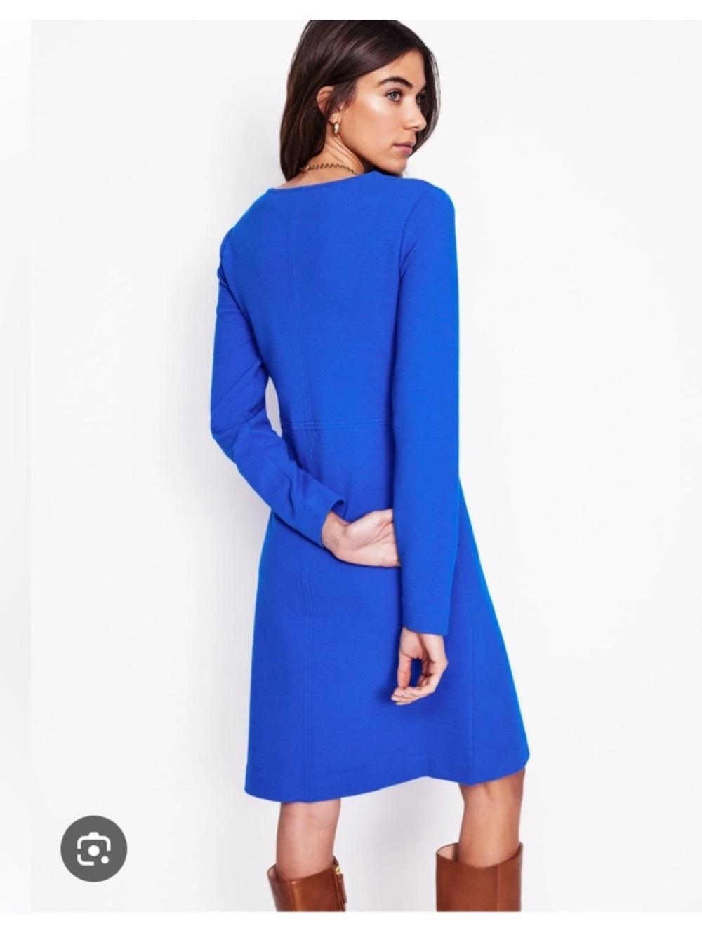 Boden Cornelia Ottoman Dress Gallery Blue size 12 NWT - Picture 2 of 10